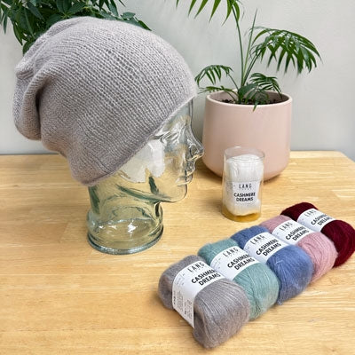Cashmere Dreams Hat or Scarf Kit in Powder Pink